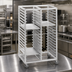 Thumbnail image #3 for Channel Manufacturing Standard Series Double Section Aluminum Cafeteria Tray Rack with 5-Inch Swivel Casters, 54-Tray Capacity, 18 x 26 Tray Size, 64-Inch Height (420A6)