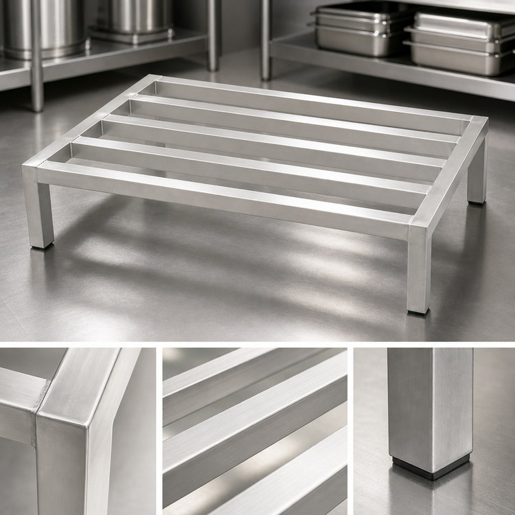 Product image #3 for Panco 60-Inch W x 20-Inch D x 8-Inch H Aluminum Tubular Dunnage Rack, 1,500 lb Capacity