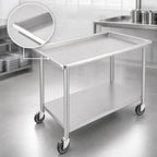 Thumbnail image #3 for John Boos DST6-3061SSW-C Stainless Steel Sorting Table, 60-7/8"W x 30-3/8"D, Raised Edge, Undershelf and Locking Casters