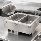 Thumbnail image #3 for Vollrath 3647260HD Two-Well Drop-In Hot Food Well, Wet Operation, Auto-Fill, Infinite Controls, 2 Full-Size Pans, Stainless Steel