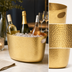 Thumbnail image #3 for American Metalcraft Hammered Gold Aluminum Oval Beverage Tub, 7-3/4 Qt.