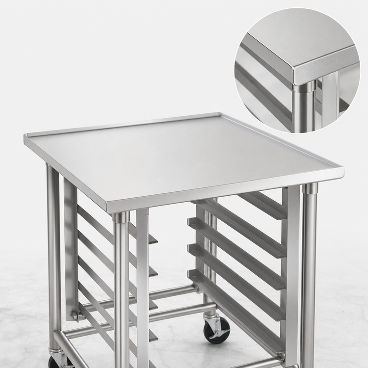 Product image #3 for Eagle Uni-Lok Mobile Stainless Steel Mixer Stand with Pan Rack Slides, 30 x 30 Inches