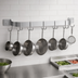Thumbnail image #3 for Advance Tabco 48-Inch Wall-Mounted Single Bar Aluminum Pot Rack with 9 Plated Double Hooks