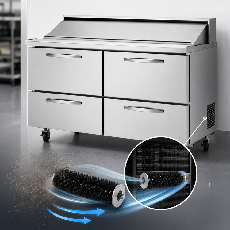 Product image #3 for Turbo Air PRO Series 60-Inch Two-Section Sandwich/Salad Prep Table with 4 Drawers, Rear-Mount Self-Contained Refrigeration, 16 Cu. Ft.