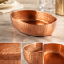 Thumbnail image #3 for American Metalcraft Hammered Copper Oval Aluminum Entrée Basket, 48 oz.