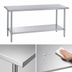 Thumbnail image #3 for Duke 144-Inch x 36-Inch Stainless Steel Work Table with Undershelf, Open Base