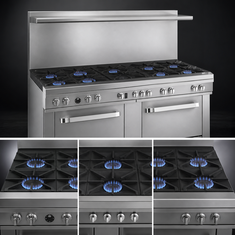Product image #3 for Southbend Ultimate 72-Inch Gas Restaurant Range with 11 Open Burners and 2 Convection Ovens