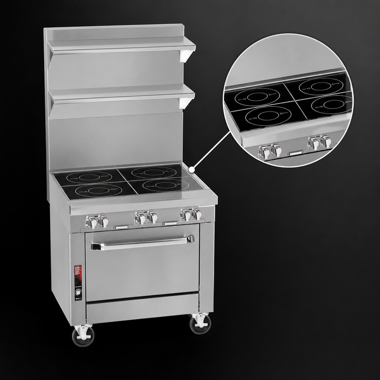 Product image #3 for Southbend Platinum Heavy Duty 36-Inch Electric Induction Range with 4 Ceran Glass Hobs, Center Spreader, and Cabinet Base