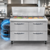 Thumbnail image #3 for Continental Refrigerator SW48N18M-D 48 Inch Mighty Top Two-Section Sandwich Unit Refrigerator with Drawers