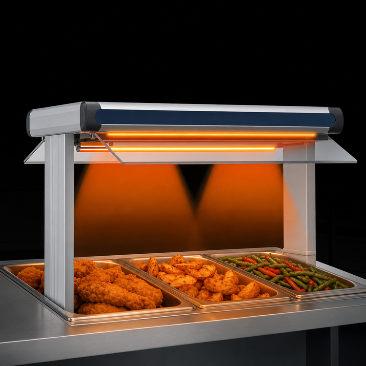 Product image #3 for Hatco Glo-Ray Designer Dual Infrared Strip Heater, 21-1/2 In. W, 6-In. Spacing, 500 Watts, Aluminum