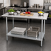 Thumbnail image #3 for Advance Tabco Special Value Series 84-Inch x 30-Inch Flat Top Stainless Steel Work Table with Adjustable Undershelf