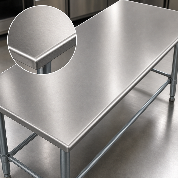 Product image #3 for Eagle Group Spec-Master 72" x 30" Rolled-Edge Stainless Steel Work Table with Galvanized Tubular Base