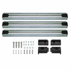 Thumbnail image #3 for Quantum QVTRK-3-84EST Double-Unit Floor Track Assembly Kit, (3) 7' V-Groove Aluminum Tracks with End Stops