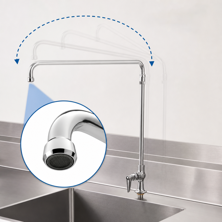 Product image #3 for T&S Brass B-0275 Single Pantry Deck-Mounted Faucet with 18-Inch Swing Nozzle