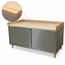 Thumbnail image #3 for BK Resources 72-Inch x 30-Inch Hard Maple Chef Table with Stainless Steel Cabinet Base and Hinged Doors