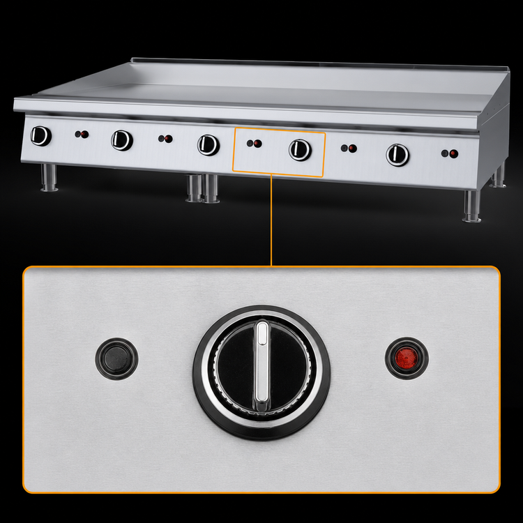 Product image #3 for Garland 60-Inch Heavy-Duty Countertop Gas Griddle, Manual Hi-Lo Controls, Smooth Steel Plate