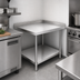 Thumbnail image #3 for Steel Works Stainless 30-Inch x 30-Inch Corner Stainless Steel Work Table with Undershelf, 34-Inch High