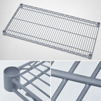 Thumbnail image #3 for Quantum 72-Inch x 24-Inch Gray Epoxy Antimicrobial Wire Shelf, 600-800 lb Capacity