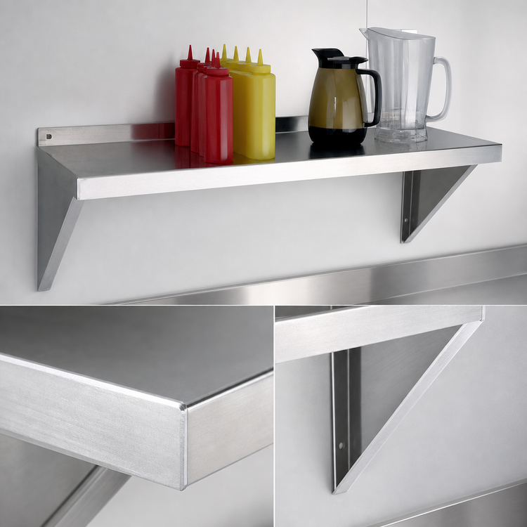 Product image #3 for Heavy-Duty Solid Wall Shelf, 48 x 12 Inches, 12 Gauge Aluminum