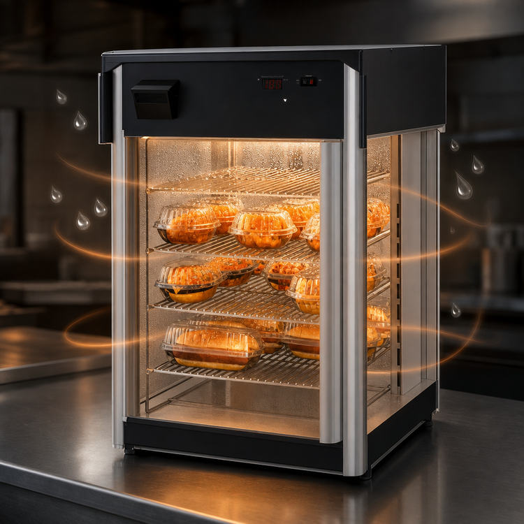 Product image #3 for Hatco Flav-R-Fresh Countertop Hot Food Holding & Display Cabinet, 1 Door, 4-Shelf Rack, 120V