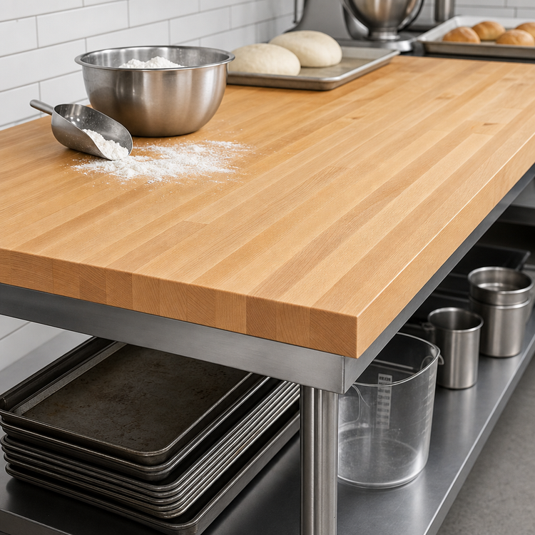 Product image #3 for Edge Grain Laminated Northern Hard Rock Maple Work Table Top, 144 x 25 x 1-1/2 Inches