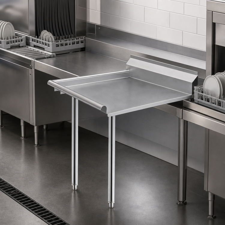 Product image #3 for Straight Clean Dishtable with 9-Inch Backsplash, 16/304 Stainless Steel Top, 62 x 30 Inch