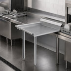 Thumbnail image #3 for Klinger's Trading CDT62L Straight Clean Dishtable, Right-to-Left, 16/304 Stainless Steel Top, 9-Inch Backsplash
