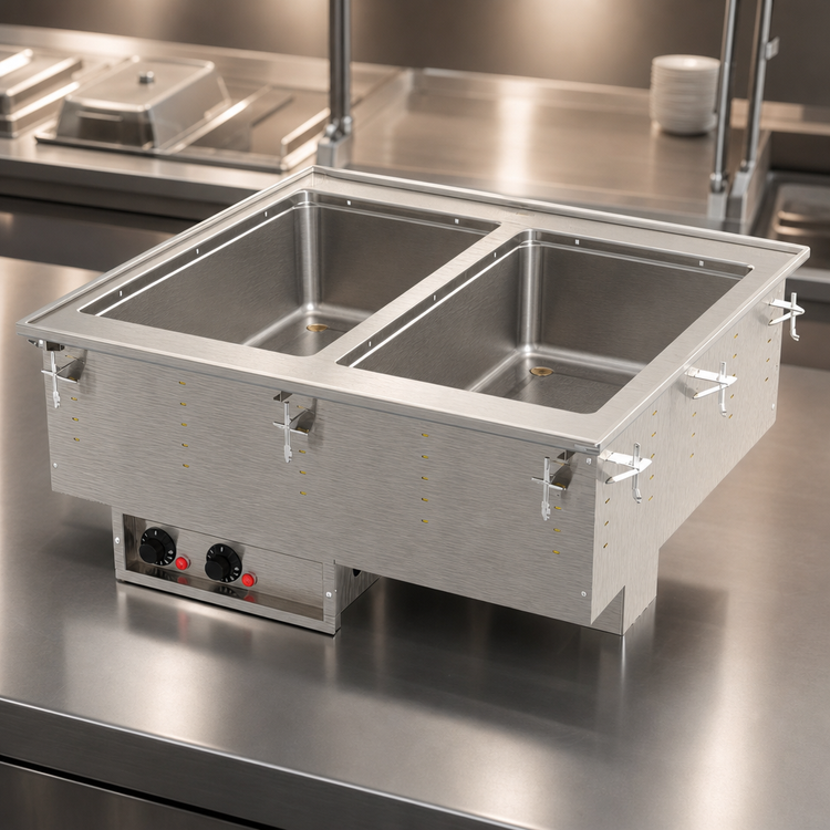 Product image #3 for Vollrath Two-Well Drop-In Electric Hot Food Well with Thermostatic Controls, 120V, 12 x 20 Pans