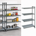 Thumbnail image #3 for Cambro Camshelving Basics Plus 4-Tier Add-On Polymer Shelving Unit, 18 x 36 x 72 Inches, Vented and Solid, Brushed Graphite