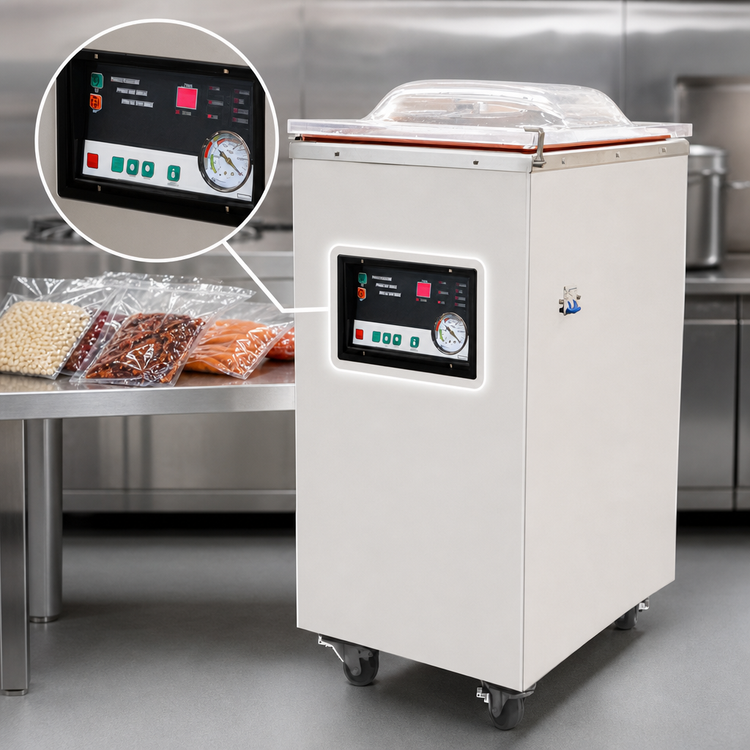Product image #3 for Omcan USA Floor Model Single-Chamber Vacuum Sealer, 17 x 16.5 x 6 Inch Chamber, 15.7 Inch Seal Bar