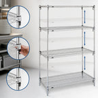 Thumbnail image #3 for Metro Super Erecta A316C 4-Shelf Chrome-Plated Wire Shelving Starter Unit, 24"W x 18"D x 63"H