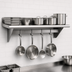 Thumbnail image #3 for 48 Inch Stainless Steel Wall Shelf with Pot Rack, Hooks, and Brackets