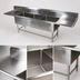 Thumbnail image #3 for John Boos Pro-Bowl 3-Compartment Sink with Left and Right Drainboards, 20 x 20 x 12-Inch Bowls, 16-Gauge Type 300 Stainless Steel