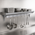 Thumbnail image #3 for Advance Tabco Wall-Mounted Shelf with Pot Rack, 120 Inch Wide x 12 Inch Deep, Stainless Steel
