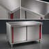 Thumbnail image #3 for Eagle Spec-Master Marine Counter Edge Flat Top Stainless Steel Work Table with Cabinet Base and Sliding Doors, 72 x 24 Inches
