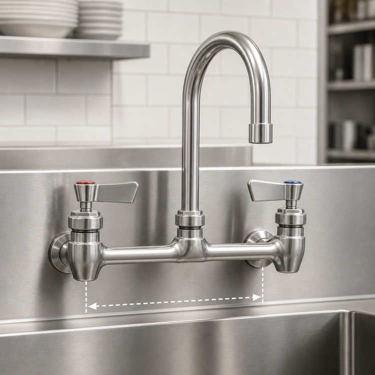 Product image #3 for Fisher 8-Inch Centers Backsplash Mount Gooseneck Faucet with 12-Inch Swivel/Rigid Spout, Stainless Steel