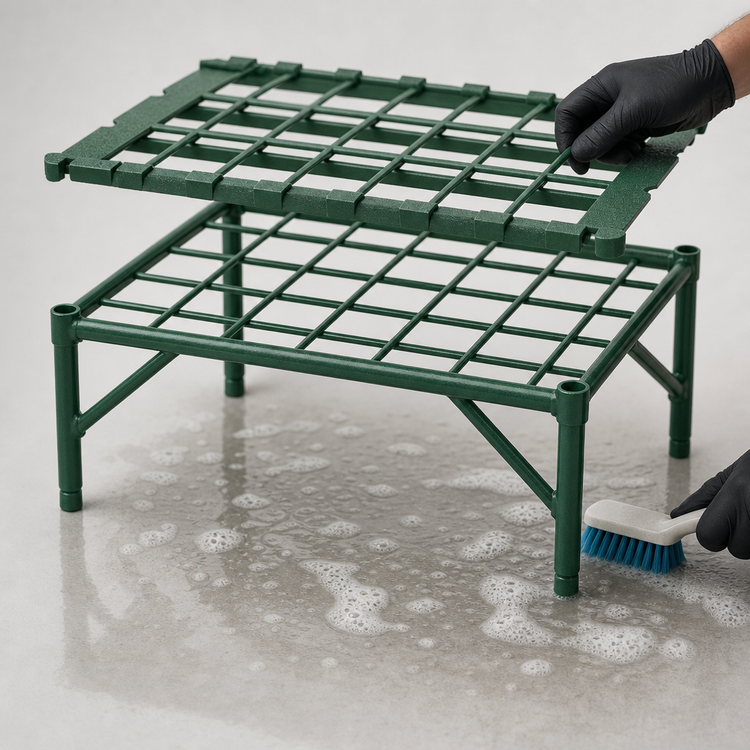 Product image #3 for Metro Super Erecta 30 x 24 Inch Dunnage Rack with Mat, 1600 lb Capacity, Metroseal 3 Green Epoxy Coated