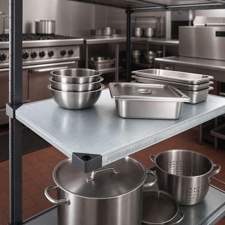 Product image #3 for Quantum 30"W x 24"D Solid Galvanized Steel Shelf, 18 Gauge