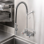 Thumbnail image #3 for T&S Brass EasyInstall B-5125-12-CRBJ Wall-Mount Workboard Pre-Rinse Add-On Faucet, 12-Inch Swing Nozzle, Gooseneck, 8-Inch Adjustable Centers