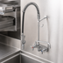 Thumbnail image #3 for T&S Brass EasyInstall Workboard Pre-Rinse Add-On Faucet with 12-Inch Swing Nozzle, 8-Inch Adjustable Centers, Wall Mount