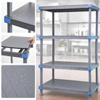 Thumbnail image #3 for Quantum Millenia QP244250SS-4 4-Shelf Solid Polymer Starter Shelving Unit, 42"W x 24"D x 50"H, Gray