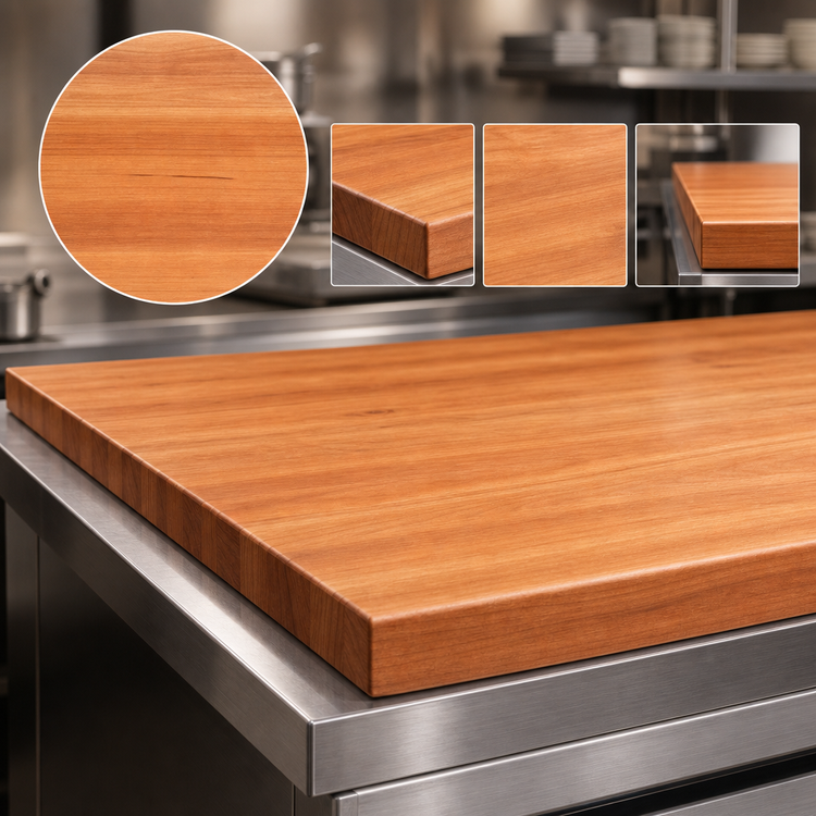 Product image #3 for John Boos Boos Block American Cherry Edge Grain Kitchen Countertop, 132 x 42 x 3-Inch, Varnique Finish