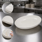 Thumbnail image #3 for CFS Brands Stadia® 5300380 8-1/2-Inch Greige Deep Oblong Melamine Pasta Plate Case of 12