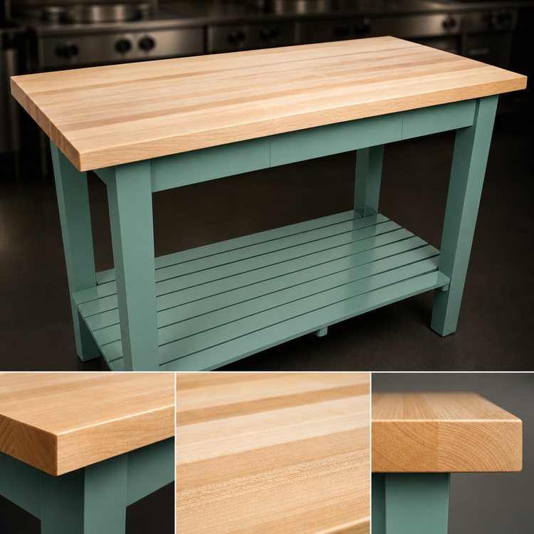 Product image #4 for John Boos Classic Country 60-Inch x 36-Inch Wood Top Work Table with Slatted Undershelf