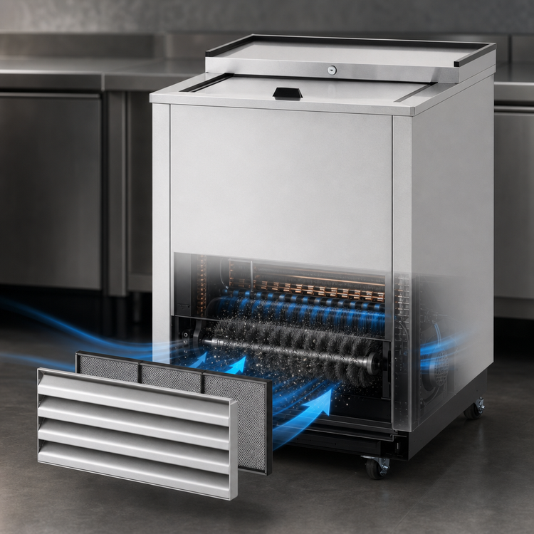 Product image #3 for Turbo Air Super Deluxe Underbar Glass Chiller & Froster with Sliding Lid, 4.56 Cu. Ft., Stainless Steel