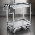 Thumbnail image #3 for Vollrath 97205 Heavy-Duty Stainless Steel Two-Shelf Bus Cart, 650 lb Capacity, 20 x 30 in Solid Shelves