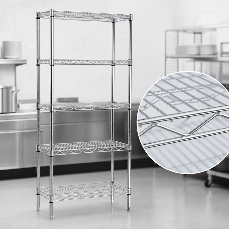Product image #3 for Eagle Group 24" x 24" x 86" 5-Tier Wire Shelving Starter Unit, Chrome-Plated, Knock-Down
