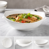Thumbnail image #4 for Winco Ardesia Bergomi 20 oz Oval Porcelain Asian Soup Bowl, 13 Inch, Creamy White
