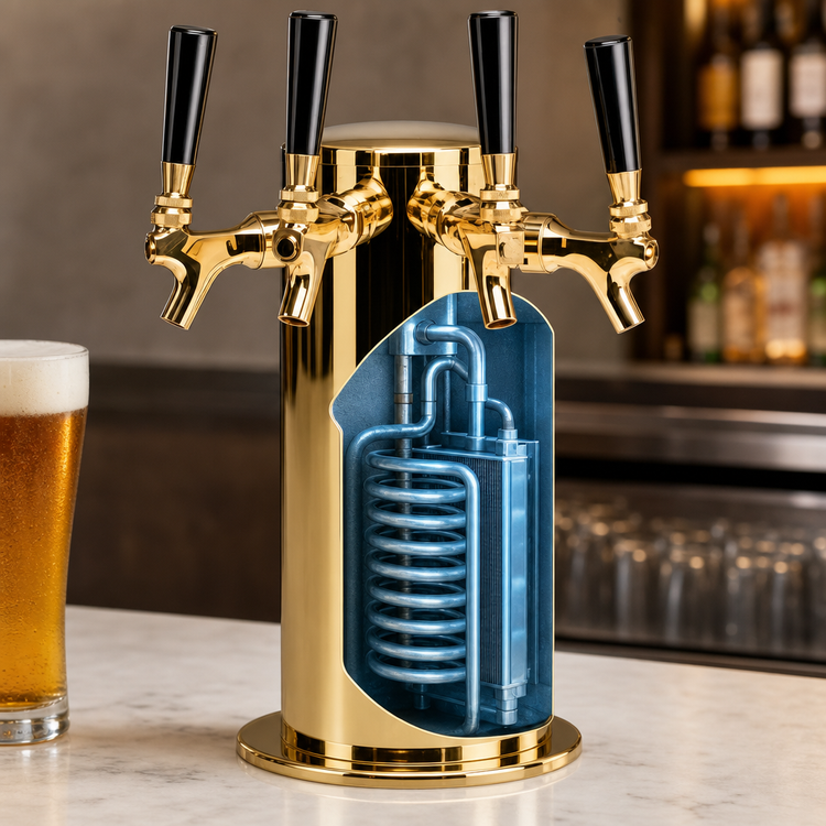 Product image #3 for Micro Matic 4-Faucet Glycol-Cooled Countertop Column Draft Beer Tower