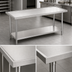 Thumbnail image #3 for Advance Tabco 120-Inch x 30-Inch 14-Gauge 304 Stainless Steel Flat Top Work Table with Adjustable Undershelf
